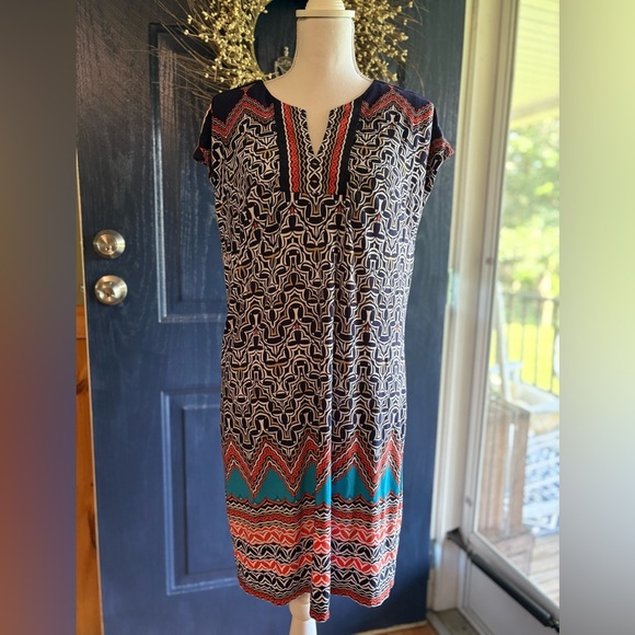 Laundry By Shelli Segal Geometric Print Dress - size M - Picture 1 of 12